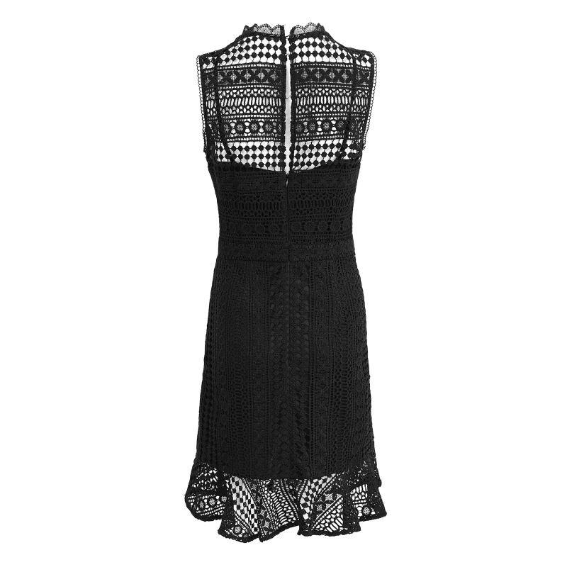Lace hollow out slim fit A-shaped dress
