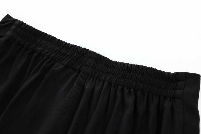 Black lace up cotton womens shorts